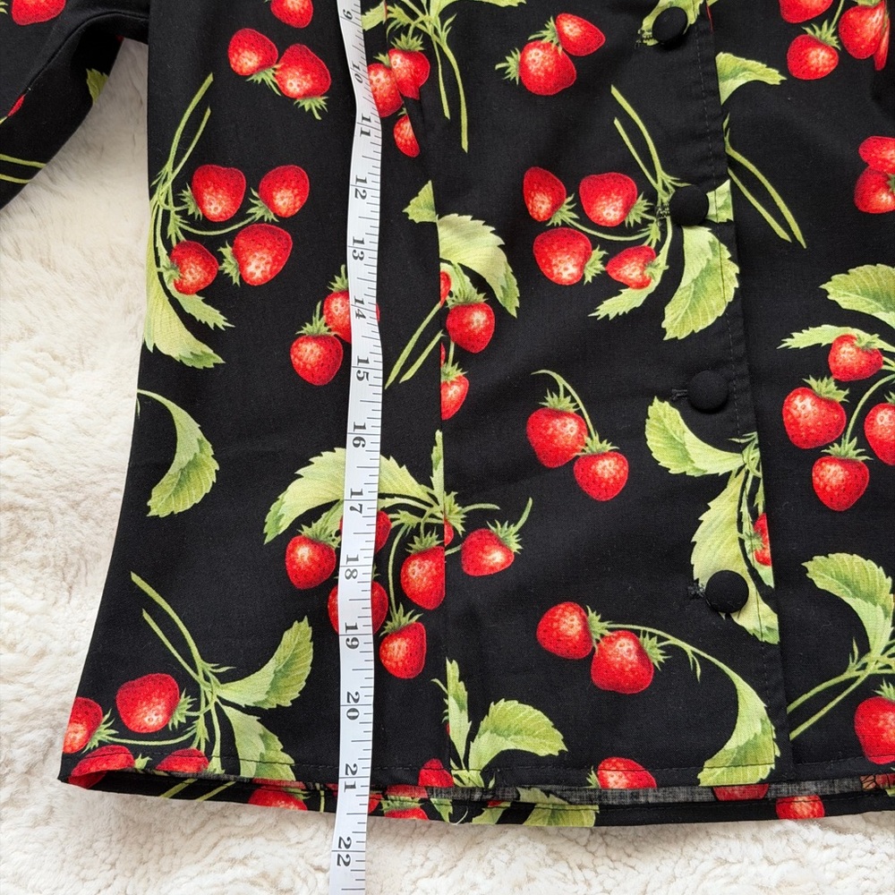 Juicy Dollz & Dames Strawberry Print Fitted Blouse - Cotton Pin - Up Style 🍓 - Picture 12 of 15